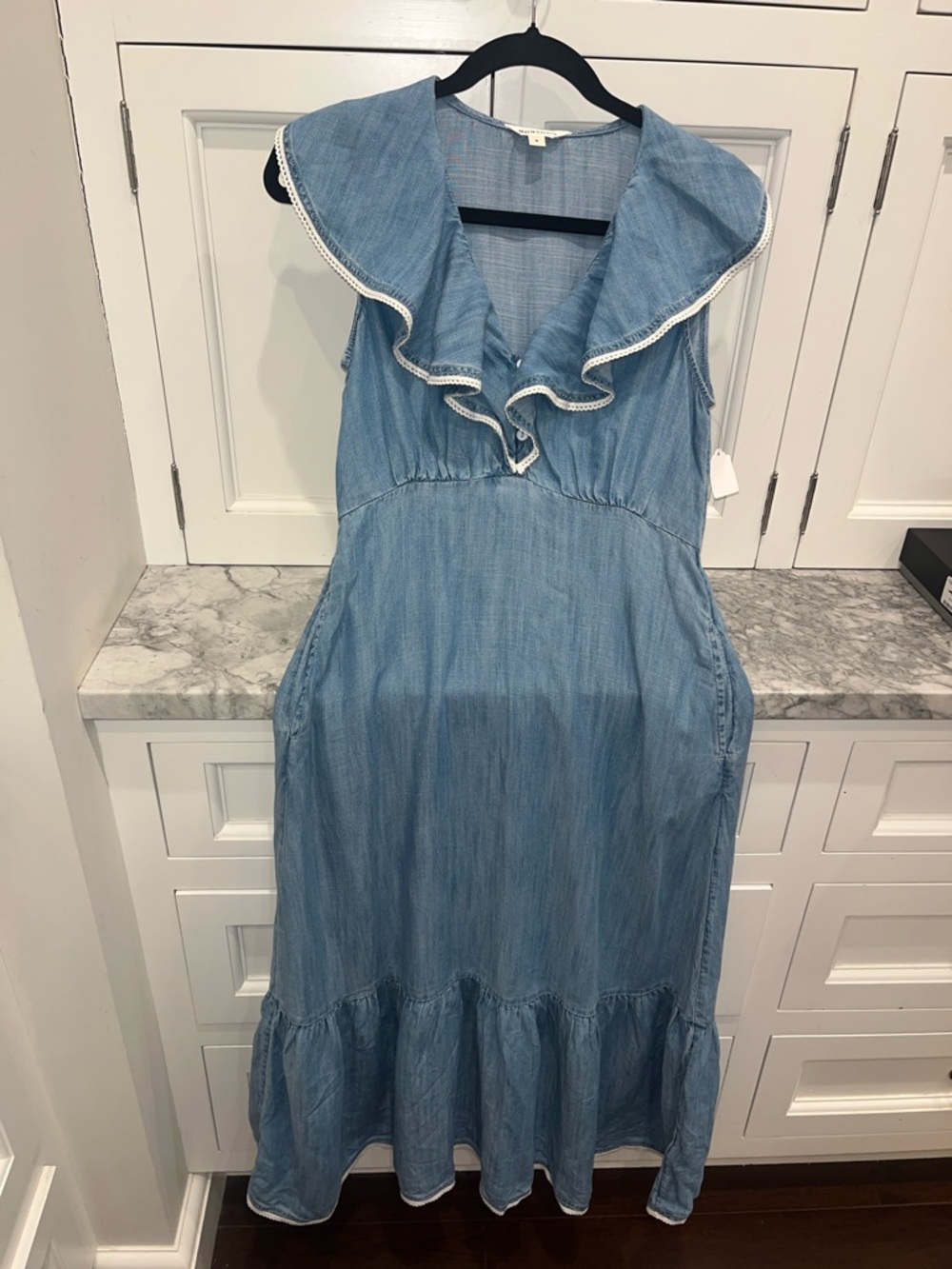 Buy Monsoon Blue Dottie
Sleeveless Ruffle Midi Dress from.. - Picture 2 of 5